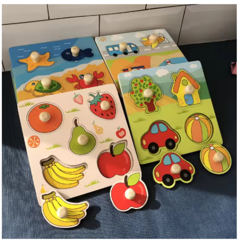 صورة ألعاب مونتيسوري الخشبية للأطفال 1 2 3 سنوات صبي فتاة هدية ألعاب تطوير الطفل لغز خشبي للأطفال ألعاب تعلم تعليمية