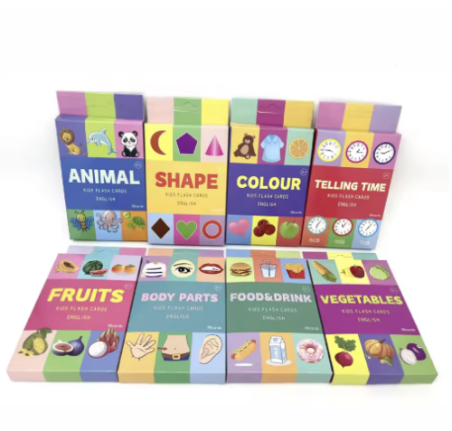 صورة 36 قطعة/المجموعة الحيوان شكل اللون الوقت بطاقة فلاش للأطفال مونتيسوري التعليم المبكر تعلم ألعاب تعليمية للأطفال الهدايا