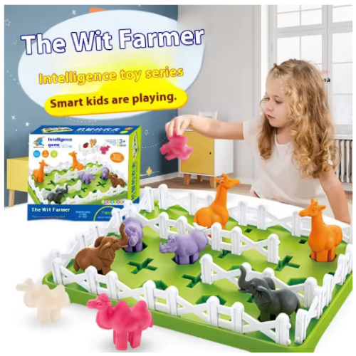 صورة لعبة طاولة مزارع ذكية للأطفال ، الذكاء ، التفكير ، تحدي التخليص ، لوح تفاعلي بين الوالدين والطفل ، لعبة للطفل