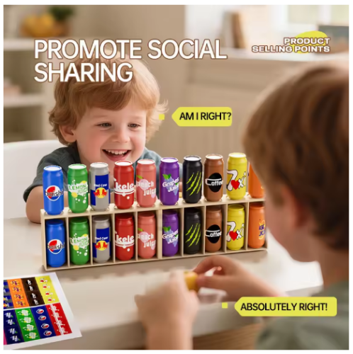 صورة لعبة تخمين الزجاجات الممتعة المحاكاة عبر الحدود، لعبة لوحة ألغاز مطابقة للمشروبات، معركة لاعبين، تفاعلية بين الوالدين والطفل