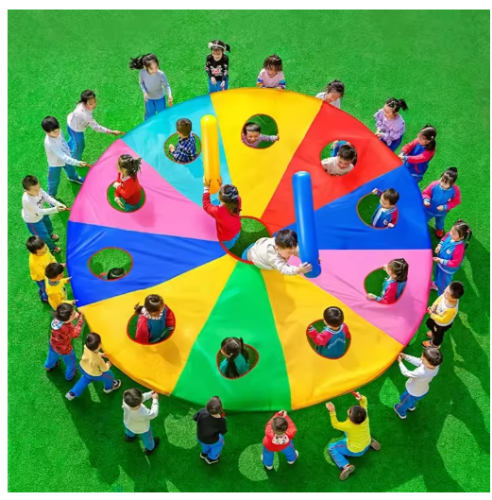 صورة متعددة الأشخاص التفاعل لعبة للهواء الطلق اجتز a-mole قوس قزح مظلة المظلة لعبة قوس قزح مظلة المظلة ألعاب أطفال