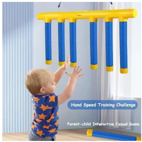 صورة لعبة تحدي السقوط العصي للأطفال، لعبة اصطياد العصا، التدريب على القدرة على رد الفعل، لعبة تعليمية تفاعلية بين الوالدين والطفل