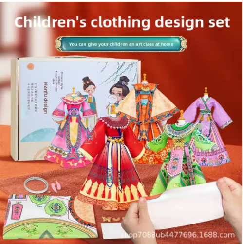 صورة هدية عيد ميلاد للفتيات، تصميم ملابس هانفو مصنوع يدويًا، لعبة دمية عصرية للأطفال بعمر 6 سنوات، مفهوم مونتيسوري التعليمي