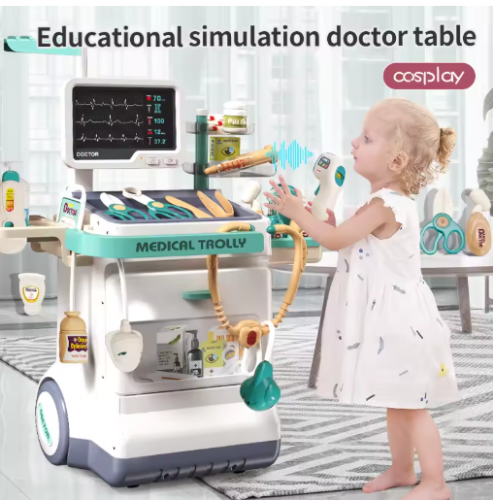 صورة لعبة الطبيب الصغير للأطفال للأولاد والبنات ألغاز فوق ألعاب الوالدين والطفل العائلية قياس الارتفاع عجلة الدفع والسحب المنزلق 3