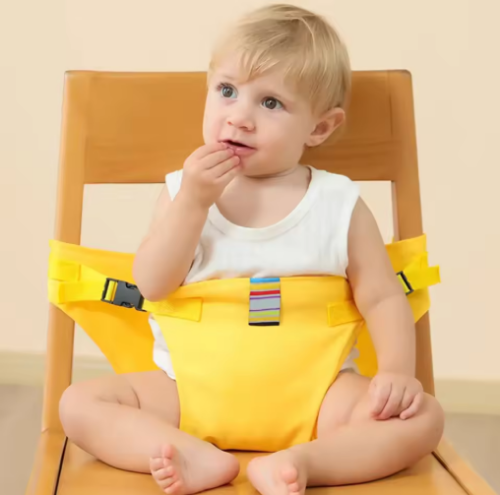 صورة حزام وجبة الطفل المحمول، حزام مقعد الطفل، يمنع الطفل من السقوط، تخزين محمول قابل للطي