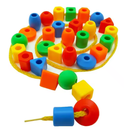 صورة قوس قزح جلد الخرز 25 الخرز 3 سلاسل ألعاب مونتيسوري خيوط اللعب ألعاب تعليمية أنشطة الحركية الدقيقة للأطفال طفل