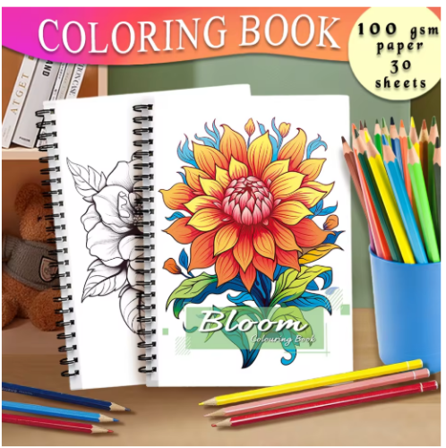 صورة كتاب حلزوني للكبار ، كتاب رسم ، هدية عيد العودة للوطن ، 30 ورقة ، x من من ورق التلوين ، ورق سميك