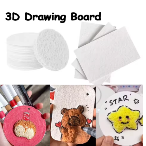 صورة 10/100 قطعة ثلاثية الأبعاد رسم قماش الإسفنج DIY بها بنفسك الاطفال اللوحة ورقة منتفخ الملمس ورقة ماجيك ثلاثية الأبعاد الفن رسم ورقة للأطفال دهان داي
