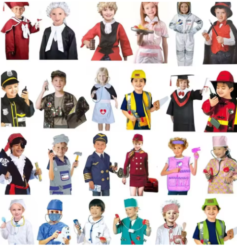 صورة هالوين تأثيري رجال الاطفاء البدلة الدعامة الأطفال موحدة أداء الشيف معاطف للأطباء والممرضات الزي استخدام خاص زي دور الدعامة