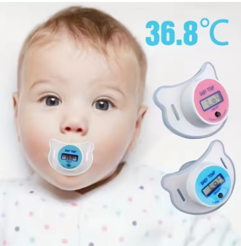 صورة ميزان حرارة اللهاية الإلكترونية للأطفال الرضع، ميزان حرارة رقمي ذكي، ميزان حرارة فموي للأطفال مئوية/فارنهايت