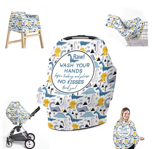 صورة مقعد سيارة للأطفال متعدد الاستخدامات وغطاء للرضاعة ، عربة أطفال ، الرضاعة الطبيعية للأمهات ، هدايا استحمام الطفل