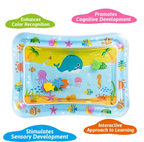 صورة طفل المياه تلعب حصيرة نفخ وسادة بولي كلوريد الفينيل الرضع البطن الوقت طفل وسادة المياه للأطفال التعليم المبكر تطوير النشاط اللعب