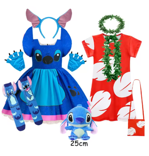 صورة فستان الأميرة للأطفال البنات بغرز كرتونية لفيلم لعب الأدوار زي أداء المسرح للهالوين كرنفال الأطفال