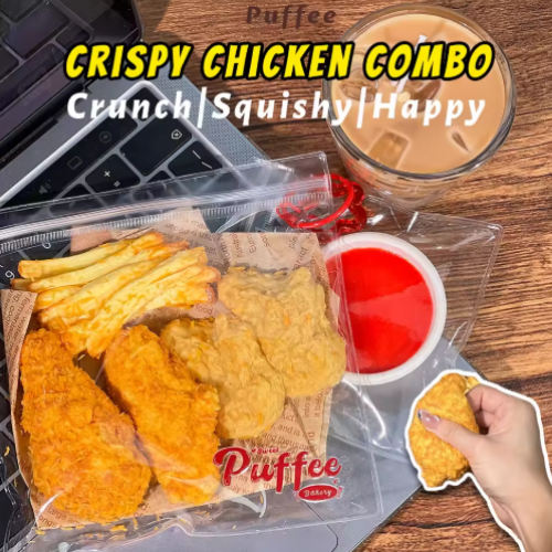 صورة لعبة إسفنجية من السيليكون المقرمشة، مجموعة دجاج مقرمشة، طابا إسفنجية مصنوعة يدويًا، ارتداد بطيء لاصق ناعم، أزمة، بطاطس، شذرات