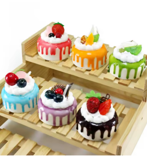 صورة نموذج كعكة محاكاة لتصوير الطعام المزيف ، كعك فواكه صناعية ، متجر حلوى ، تزيين طاولة شاي المطبخ ، 1 عرض